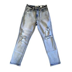 Eunina Jeans Womens 7 Low Rise Mica Straight Leg Ankle Distressed Denim Blue *54